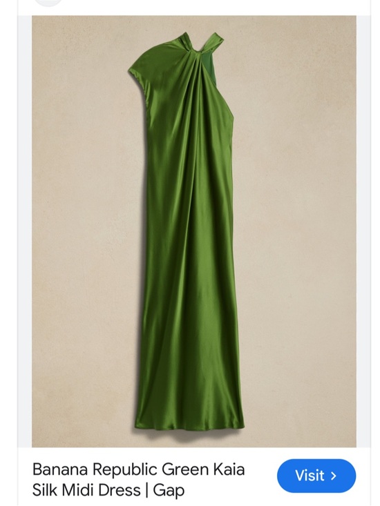 Banana Republic Dresses & Skirts - Banana Republic Green Kaia One-Shoulder Silk Midi Dress